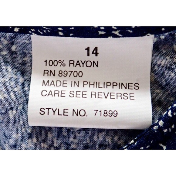 Summer Women's Maxi Tank Dress Size 14 Large Sleeveless Dark Blue & White Print - Picture 4 of 8